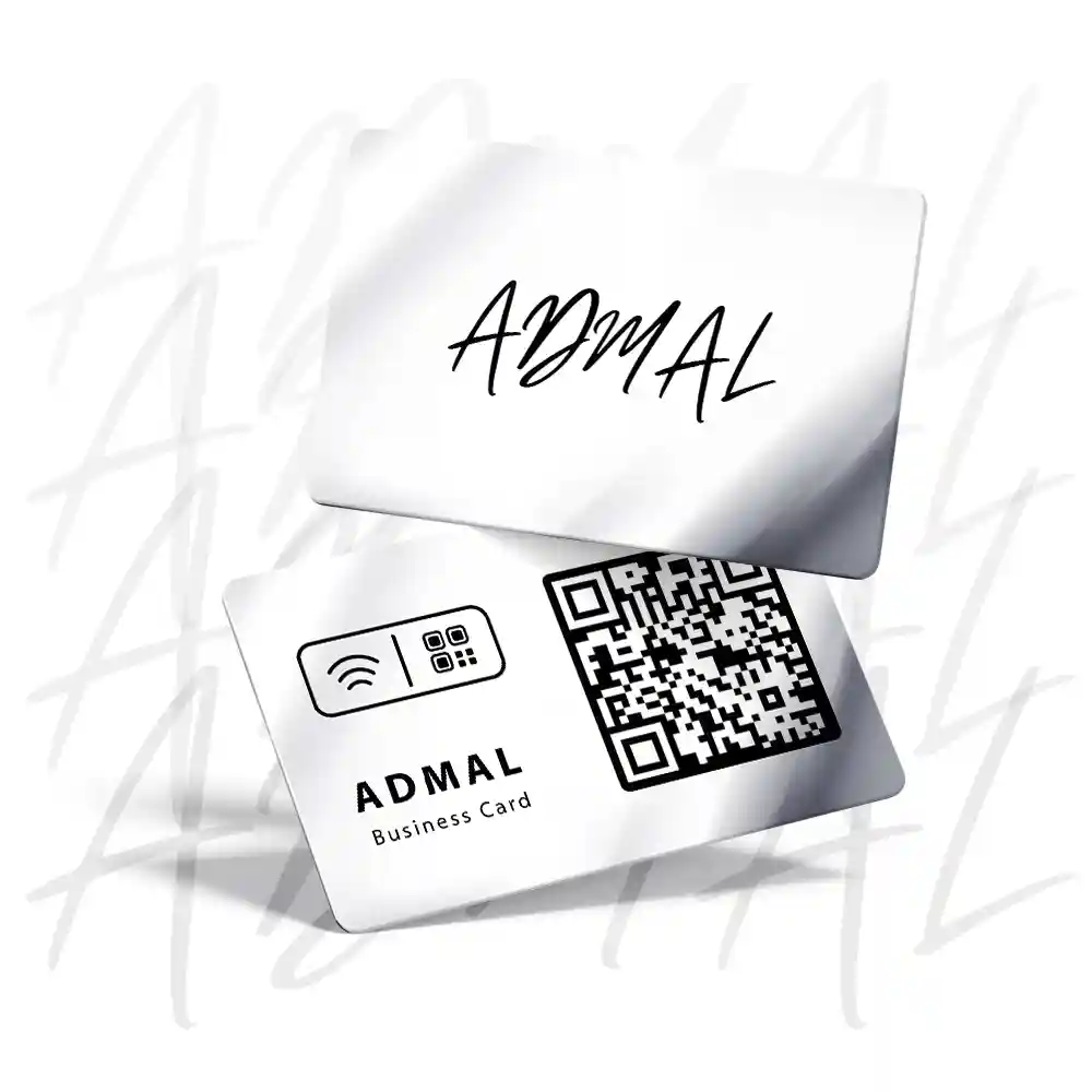 Silver Luxury Business Cards – بطاقات أعمال فضي فاخر