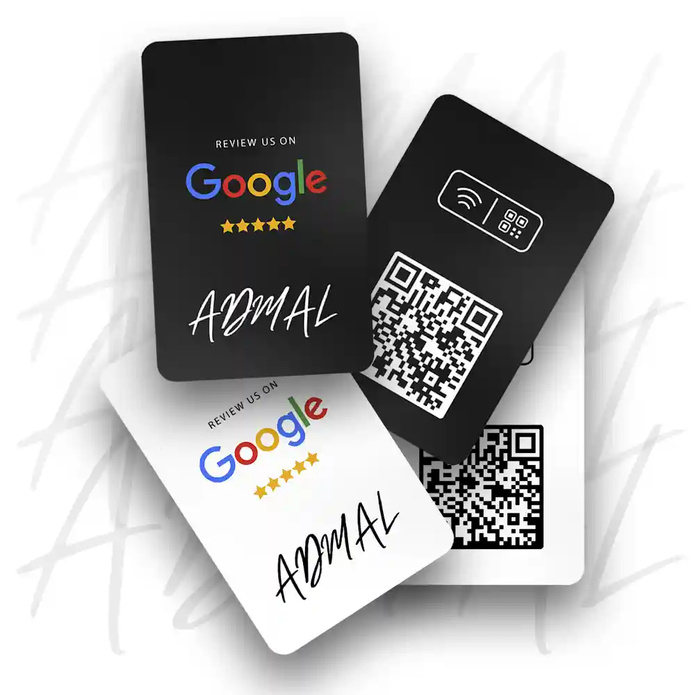 PVC Matte Review Cards with NFC and QR