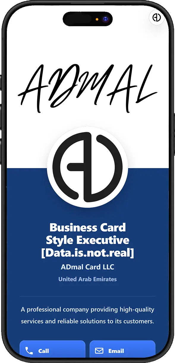 ADMAL digital business card example