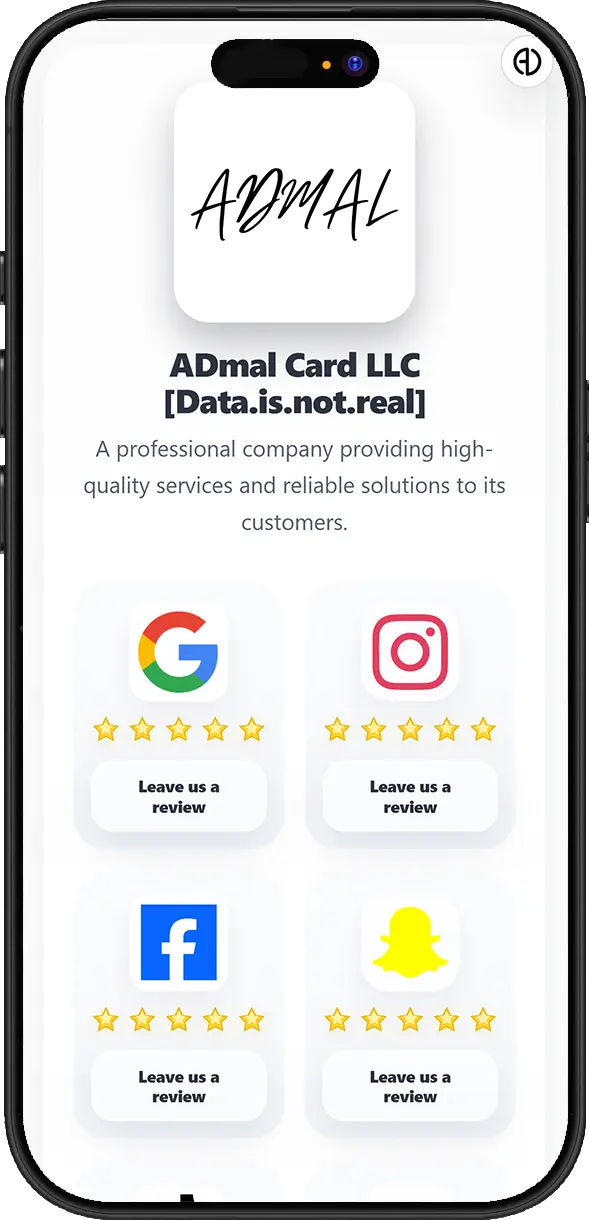 ADMAL digital business card example